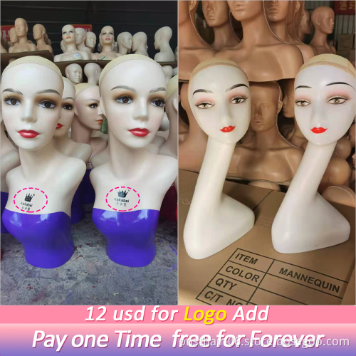 Female Wig Mannequin Head With Hair For Teenage Plastic Mannequin Practice Hairdressing Training Head Dummy Head For Cosmetology